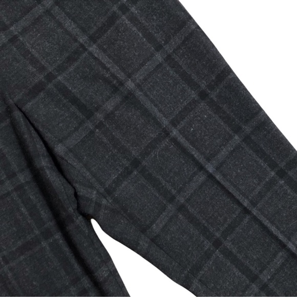 Theory Indra C Grey Plaid Cuff Ankle Slim Straight Leg Wool Blend Pant 6 - Picture 7 of 12